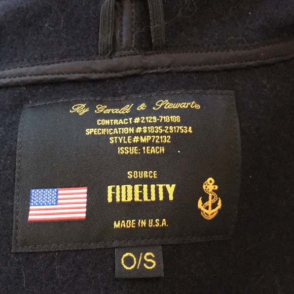 Wool blend Navy cape - Picture 5 of 6